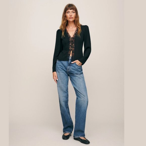 ❤️ Reformation * Nadene Top * Black ❤️ - Picture 4 of 9